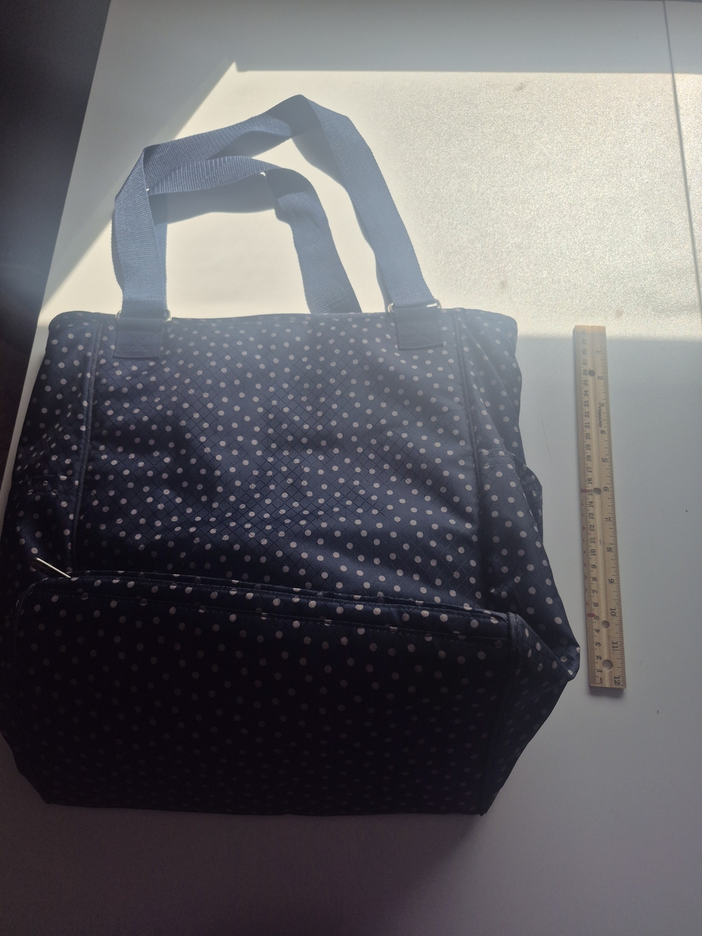 Thirty-One Navy Polka Dot Tote Bag - Casual Everyday Handbag